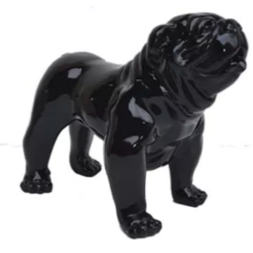 Statue Chien Bouledogue Anglais Animaux Resine - 30cm - Noir