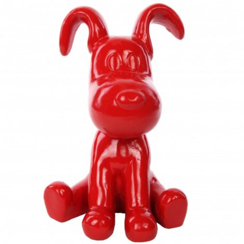 Statue Chien Snoopy Animaux Resine - 30cm - Rouge