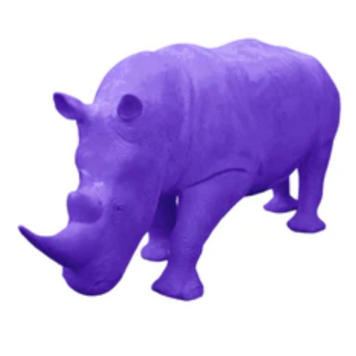 Statue Rhinoceros Animaux Resine - 380cm - Violet