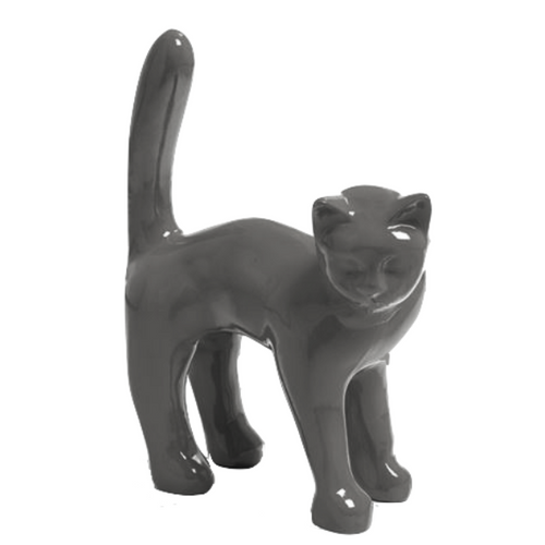 Statue Chat Animaux Resine - 45cm - Gris