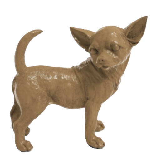 Statue Chien Chihuahua Animaux Resine - 30cm - Marron