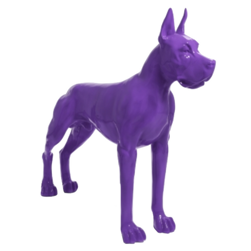 Statue Résine Chien Dogue Allemand - 120cm - Violet Majestueux