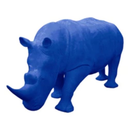 Statue Rhinoceros Animaux Resine - 380cm - Bleu Nuit