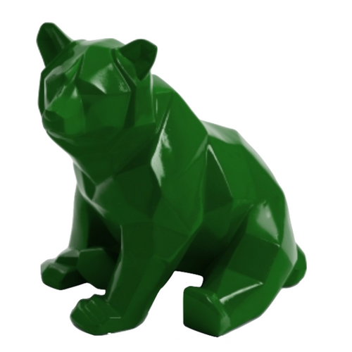 Statue d'Ours en Résine - 30 cm - Couleur Verte