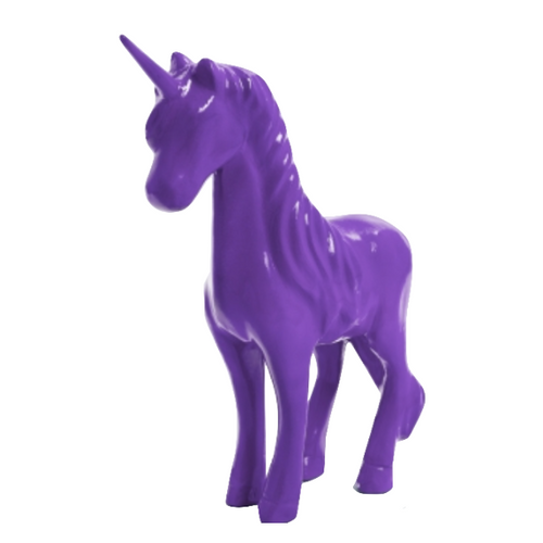 Statue Équestre Licorne en Résine - 50cm - Violet