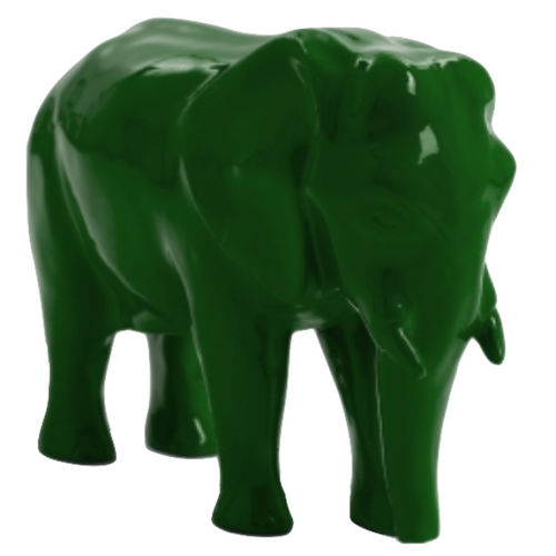 Statue Élégante d'Éléphant en Résine - 30 cm - Couleur Verte