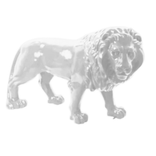 Statue Lion Animaux Resine - 35cm - Blanc