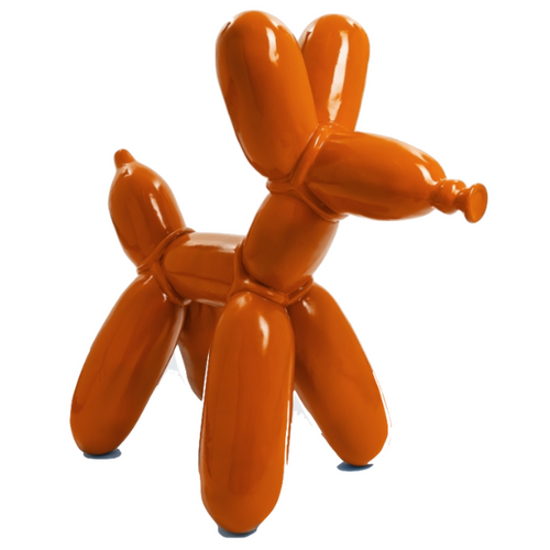 Statue Résine Chien en Ballon 70cm - Couleur Orange