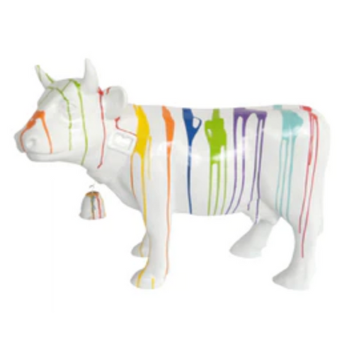 Statue Vache Animaux Resine - 110cm - Multi Coulure Blanc