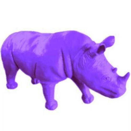 Statue Rhinoceros Animaux Resine - 180cm - Violet