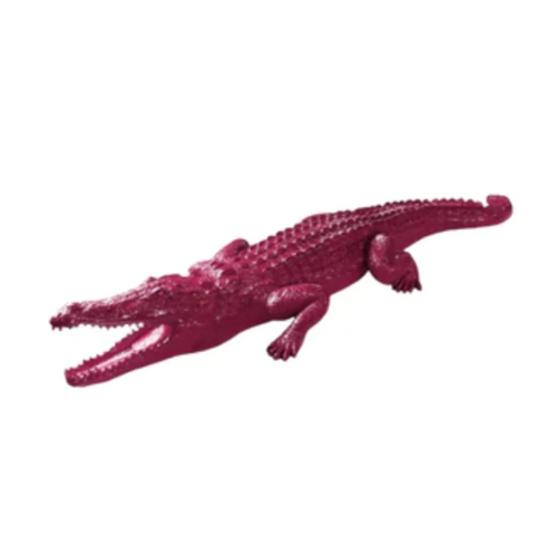 Statue en Résine de Crocodile - 320 cm - Fuchsia Éclatant