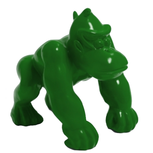 Statue Gorille Poing Animaux Resine - 40cm - Vert