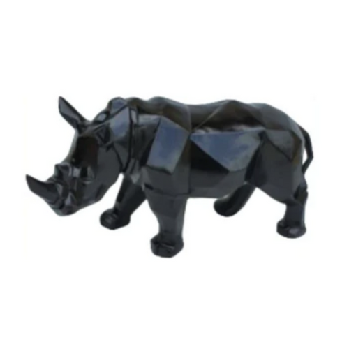 Statue Rhinoceros Animaux Resine - 35cm - Noir