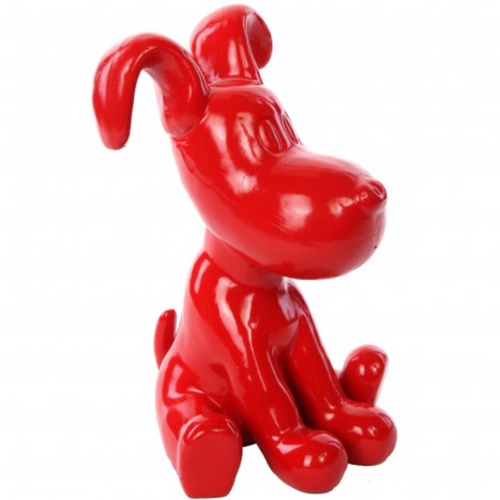 Statue Chien Snoopy Animaux Resine - 30cm - Rouge