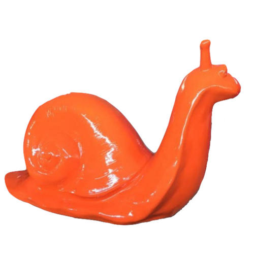 Statue Géante Escargot en Résine - 100 cm - Couleur Orange