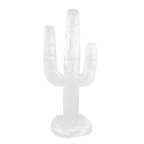 Statue Décorative de Cactus en Résine - 185 cm - Couleur Blanche