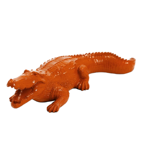 Statue Crocodile Animaux Resine - 40cm - Orange