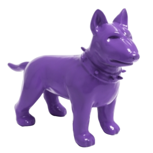 Statue Résine Chien Bull Terrier 60cm - Couleur Violet