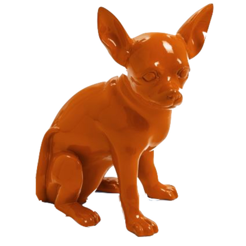 Statue Chien Chihuahua Animaux Resine - 40cm -Orange