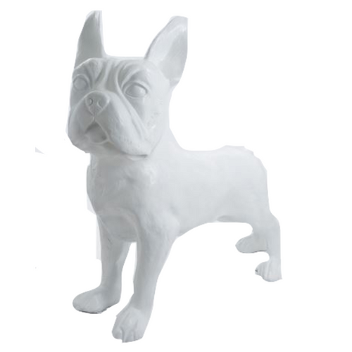 Statue Chien Bouledogue Francais Animaux Resine - 180cm - Blanc