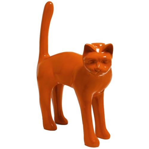 Statue de Chat en Résine - 105 cm - Couleur Orange