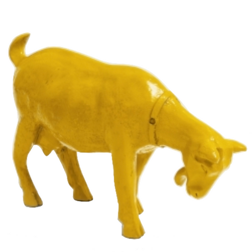 Statue Résine Chevre Majestueuse - 60cm - Couleur Jaune