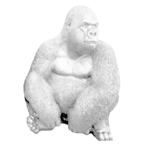 Statue de Gorille en Résine - 75 cm - Blanc Élégant