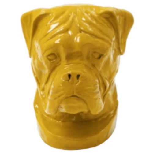 Statue Chien Boxer Animaux Resine - 35cm - Jaune