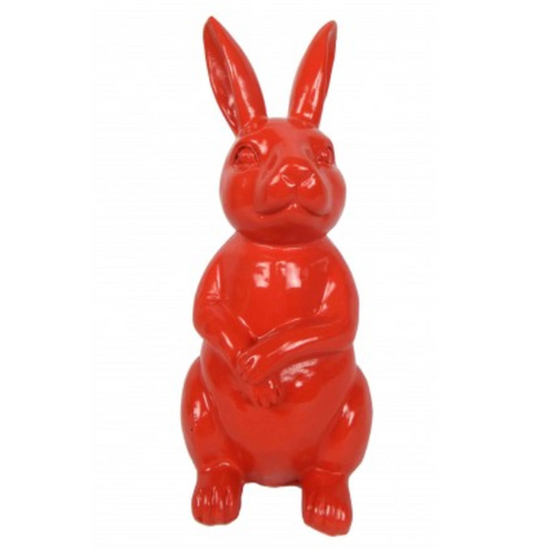 Statue de Lapin en Résine - 35cm - Édition Rouge