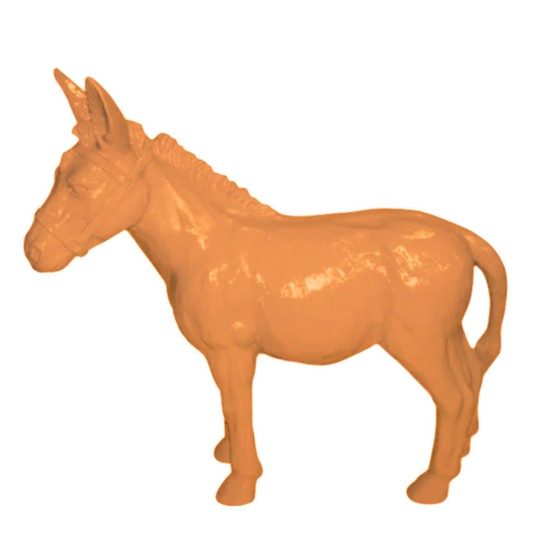 Statue d'Ane en Résine - 95cm - Couleur Orange Exotique