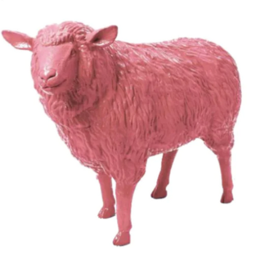 Statue de Mouton en Résine - 110cm - Rose Douce