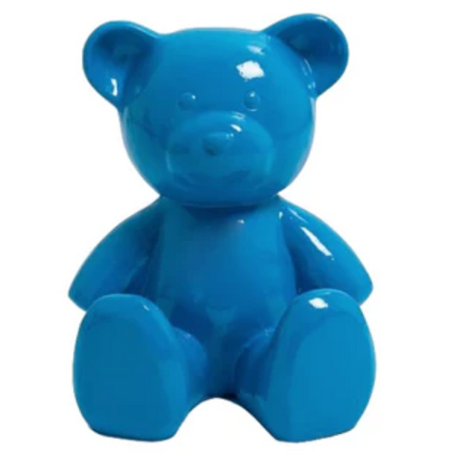 Statue d'Ours en Résine - 35cm - Couleur Ciel