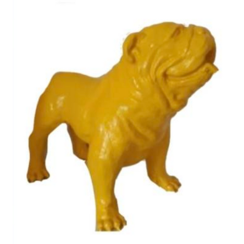 Statue Chien Bouledogue Anglais Animaux Resine - 30cm - Jaune