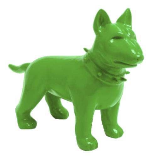 Statue Décorative Chien Bull Terrier en Résine - 60cm - Vert Pomme