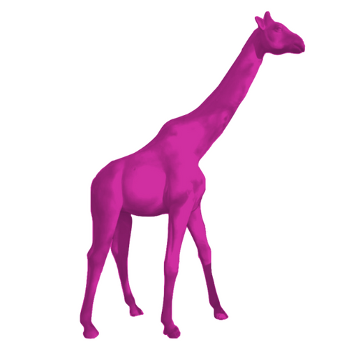 Statue de Girafe en Résine - 320 cm - Fuchsia Exotique