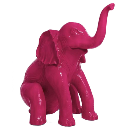 Statue Elephant Animaux Resine - 140cm - Rose Fushia