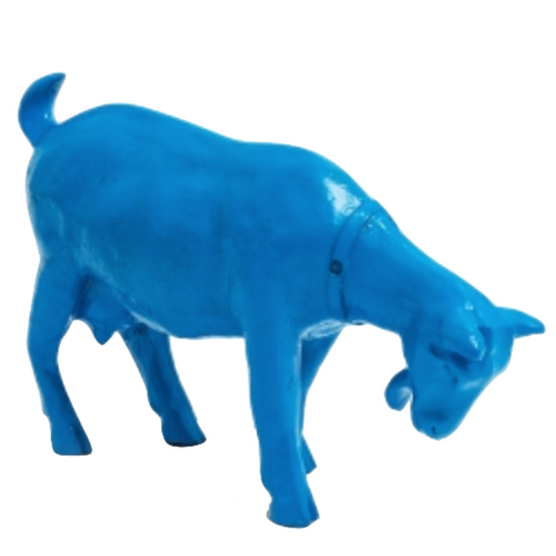 Statue Décorative de Chèvre en Résine - 60 cm - Teinte Bleue