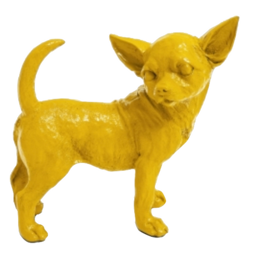 Statue Chien Chihuahua Animaux Resine - 30cm - Jaune