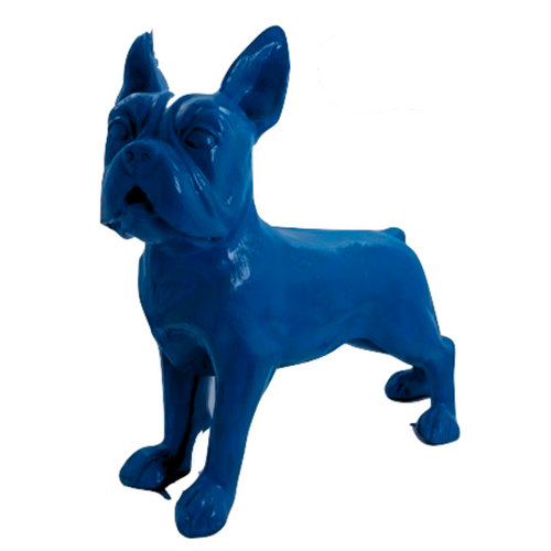 Statue Chien Bouledogue Francais Animaux Resine - 180cm - Bleu Nuit