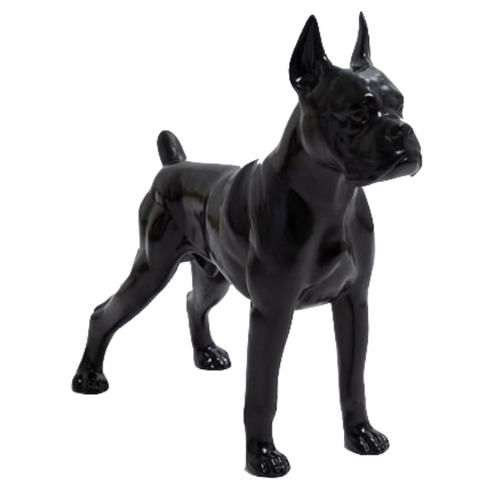 Statue Chien Boxer Animaux Resine - 50cm - Noir