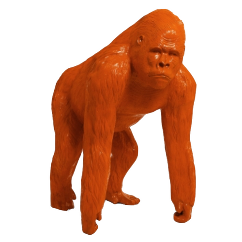 Statue de Gorille en Résine - 130 cm - Couleur Orange Exotique