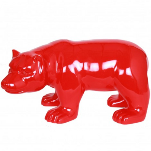 Statue Ours Animaux Resine - 100cm - Rouge