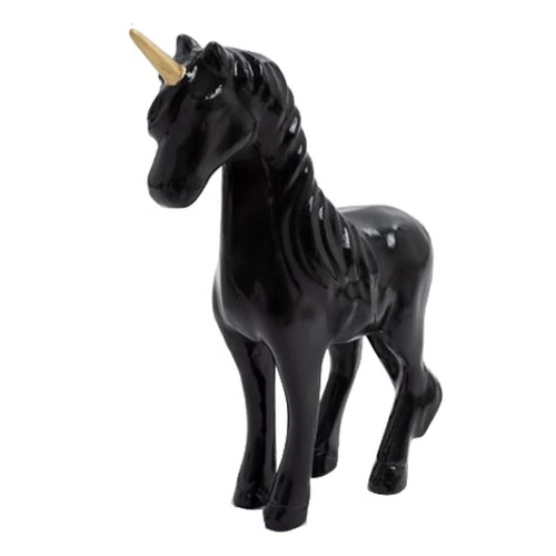 Statue Licorne Équestre en Résine - 50cm - Couleur Noire