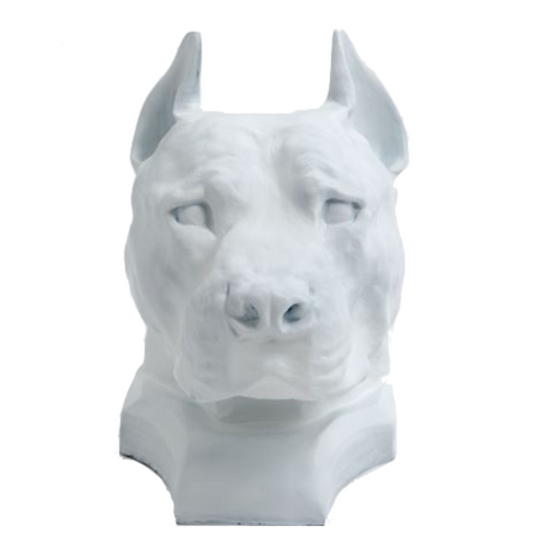 Statue Chien Staff Bull Animaux Resine - 35cm - Blanc