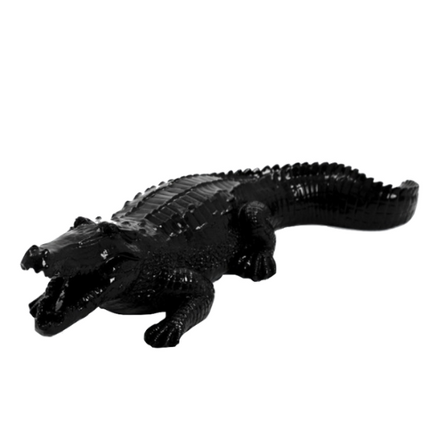 Statue Crocodile Animaux Resine - 40cm - Noir