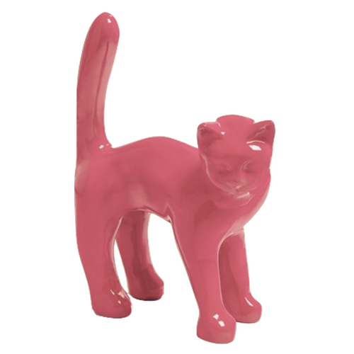 Statue Chat Animaux Resine - 45cm - Rose Clair