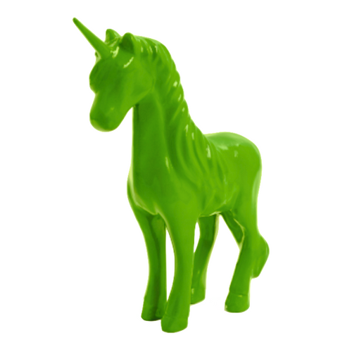 Statue Majestueuse de Cheval Licorne en Résine - 50 cm - Vert Pomme