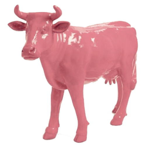 Statue Vache Animaux Resine - 140cm - Rose Clair