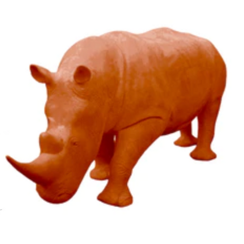 Statue Rhinoceros Animaux Resine - 380cm - Orange