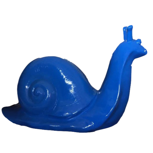 Statue Géante Escargot en Résine - 100cm - Couleur Bleu